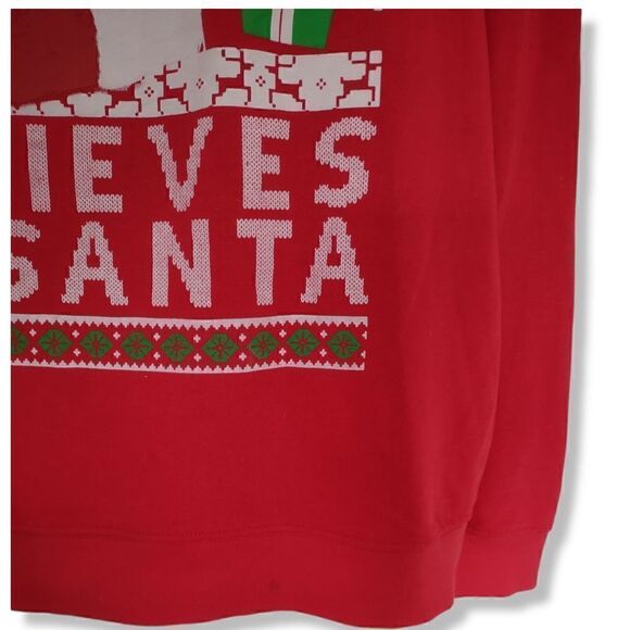 Fifth Sun Red Santa Tee-shirt Your Mom Believes In Santa LS Men's XL - Picture 4 of 9